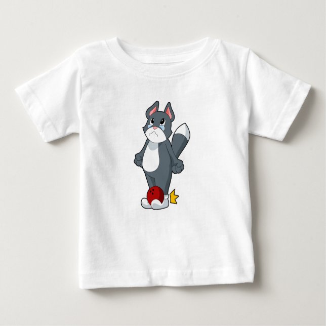 Cat Bowling Bowling ball T Shirt (Framsida)