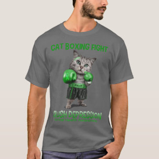 Cat Boxing Fight Crush Depression Mental Health Aw T Shirt