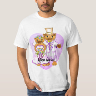 Cat Bride and Groom bröllop T-Shirt