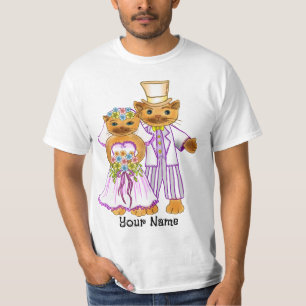 Cat Bride and Groom bröllop T-Shirt