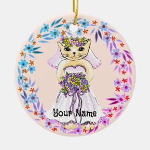 Cat Bride Julgransprydnad Keramik