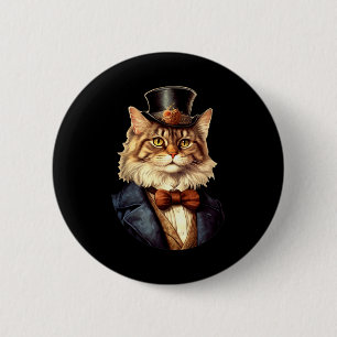 Cat Bröllop Bride Groom Pet Cat Owners Älskare Wed Knapp