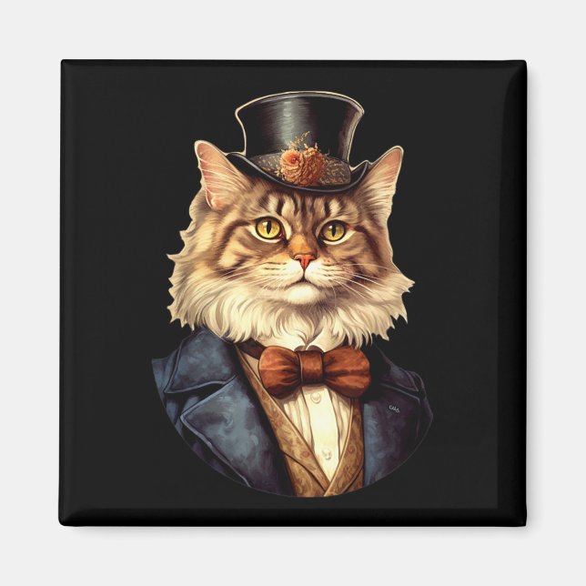 Cat Bröllop Bride Groom Pet Cat Owners Älskare Wed Magnet (Framsidan)