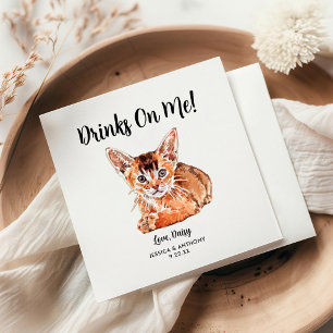 Cat Bröllop Cocktail Napkins Pappersservett