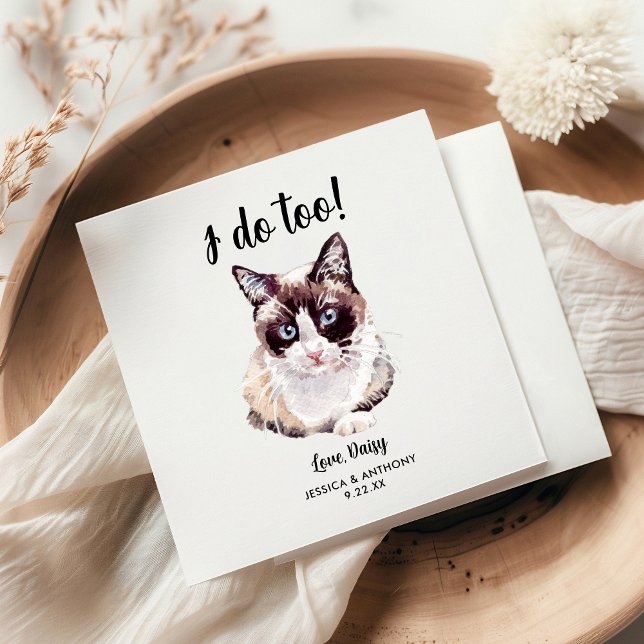 Cat Bröllop Cocktail Napkins Pappersservett (Skapare uppladdad)