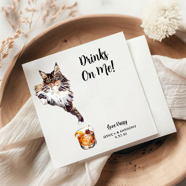 Cat Bröllop Cocktail Napkins Pappersservett