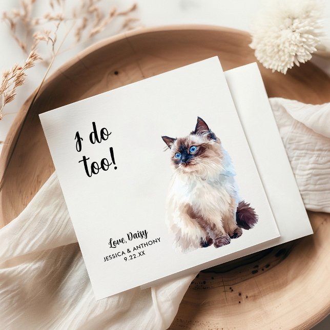 Cat Bröllop Cocktail Napkins Pappersservett (Skapare uppladdad)