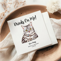 Cat Bröllop Cocktail Napkins