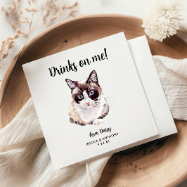 Cat Bröllop Cocktail Napkins Pappersservett