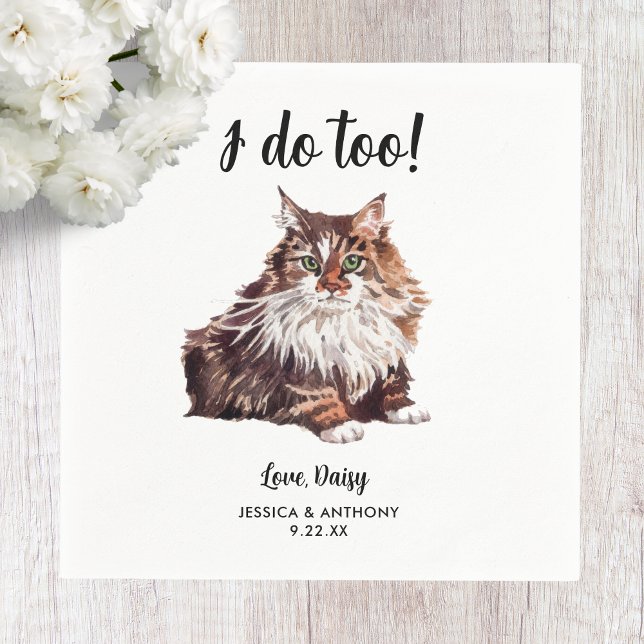 Cat Bröllop Cocktail Napkins Pappersservett (Skapare uppladdad)