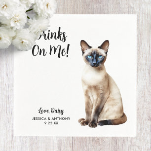 Cat Bröllop Cocktail Napkins Pappersservett