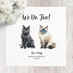 Cat Bröllop Cocktail Napkins Pappersservett