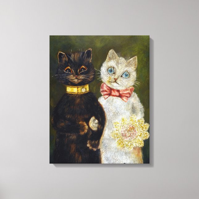 Cat Bröllop, Giftermål, Bride, Louis Wain Canvastryck (Framsida)