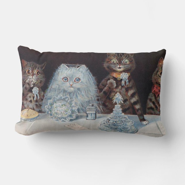 Cat Bröllop, Giftermål, Bride, Louis Wain Lumbarkudde (Framsida)