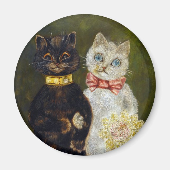 Cat Bröllop, Giftermål, Bride, Louis Wain Magnet (Framsidan)