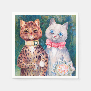 Cat Bröllop, Giftermål, Bride, Louis Wain Pappersservett