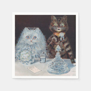 Cat Bröllop, Giftermål, Bride, Louis Wain Pappersservett