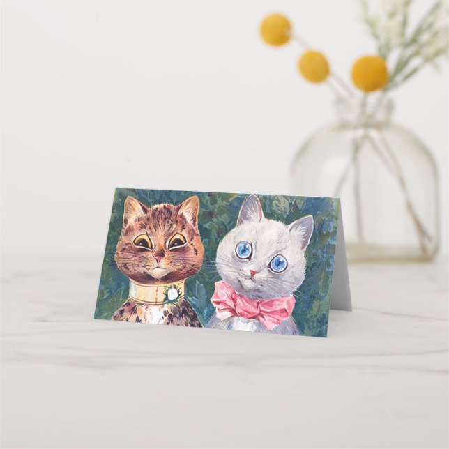 Cat Bröllop, Giftermål, Bride, Louis Wain Placeringskort (Framsida)