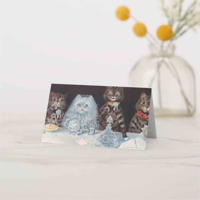 Cat Bröllop, Giftermål, Bride, Louis Wain Placeringskort (Baksida)