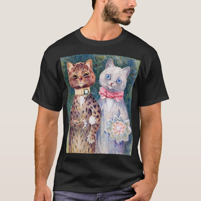 Cat Bröllop, Giftermål, Bride, Louis Wain T Shirt (Framsida)