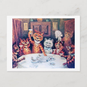 Cat Bröllop, Giftermål, Bride, Louis Wain Vykort