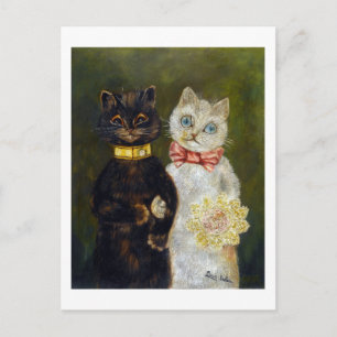 Cat Bröllop, Giftermål, Bride, Louis Wain Vykort