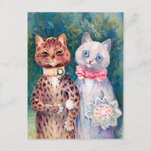 Cat Bröllop, Giftermål, Bride, Louis Wain Vykort