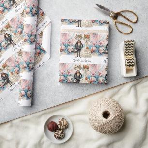 Cat Bröllop med Bride och Groom Presentpapper
