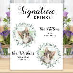 Cat Bröllop Namnteckning Drinks Anpassningsbar 2 P Poster<br><div class="desc">Namnteckning Drinks efter från dina sällskapsdjur! Inkludera din bästa hund, bästa katt och vilket husdjur som helst i bröllop med sin egen namnteckning dryck pub för dina gäster. Perfekt för hundälskare, och ett speciellt hund pub kommer att vara en slå i bröllop. Enkel men elegant vit med eukalyptus löv. Anpassa...</div>
