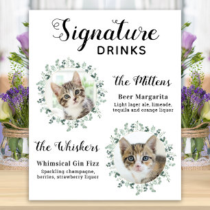 Cat Bröllop Namnteckning Drinks Anpassningsbar Coc Poster