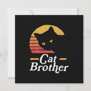 Cat Brother Vintage Stil Retro Gift for Cat Lover Julkort