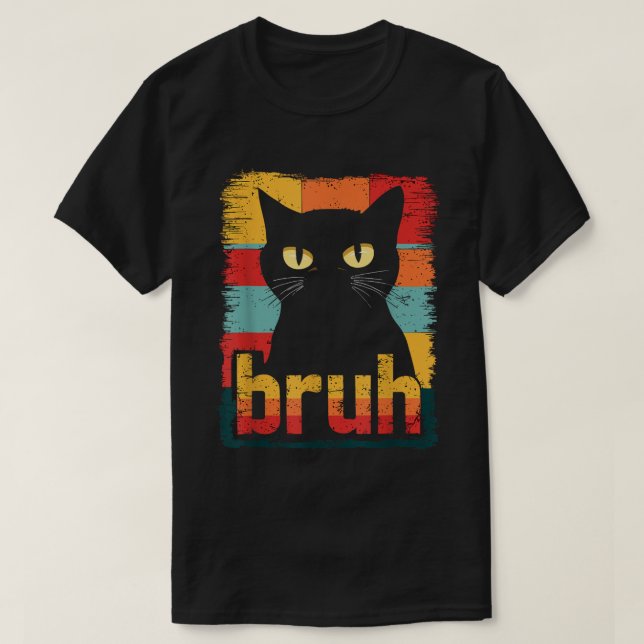 Cat Bruh Meme Funny Cats Kitten Retro T Shirt (Design framsida)