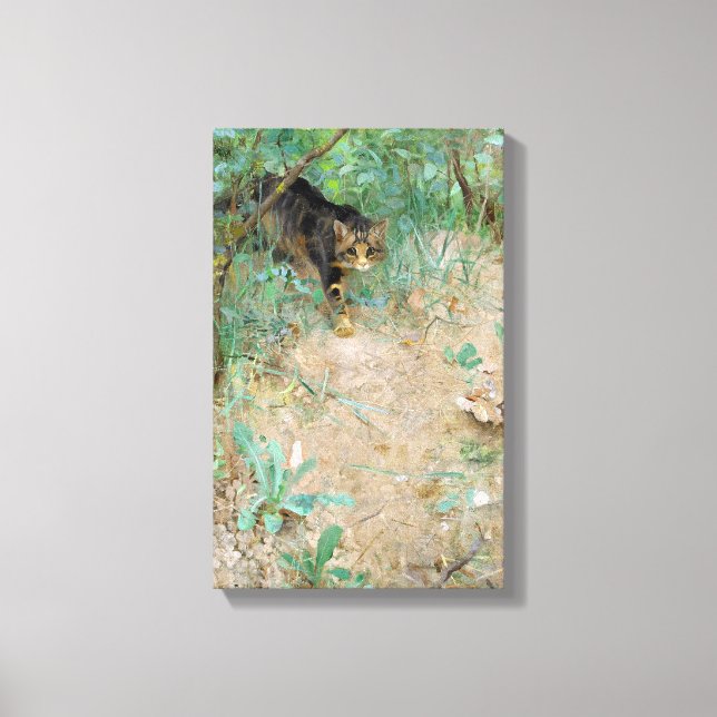 Cat, Bruno Liljefors Canvastryck (Framsida)