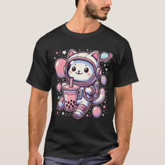 Cat Bubble Bobaea In Space Astronaut Anime boy T Shirt