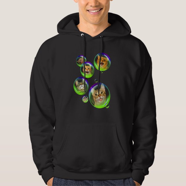 Cat Bubble Soap-Gigapixel Kattunge Hoodie (Framsida)