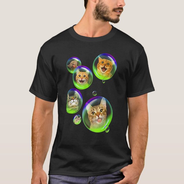 Cat Bubble Soap-Gigapixel Kattunge T Shirt (Framsida)