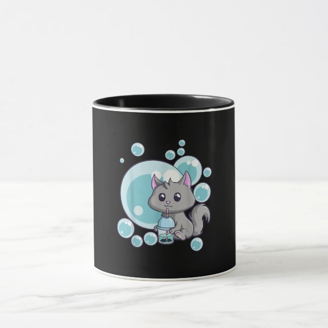 Cat Bubble Tea Gift | Funny Boba Tea Cats Design Mugg (Center)