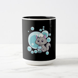Cat Bubble Tea Gift Funny Boba Tea Cats Design Två-Tonad Mugg