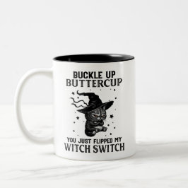 Cat Buckle Up Butterkoppen Funny Cat Lovers Hallow Två-Tonad Mugg