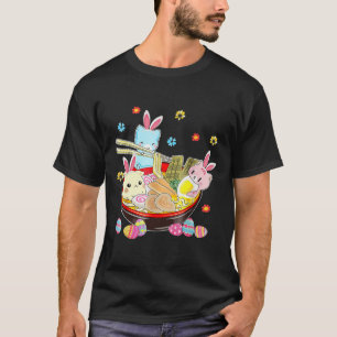 Cat Bunny Öron Ramen Kawaii Påsk Dag Anime Älskare T Shirt