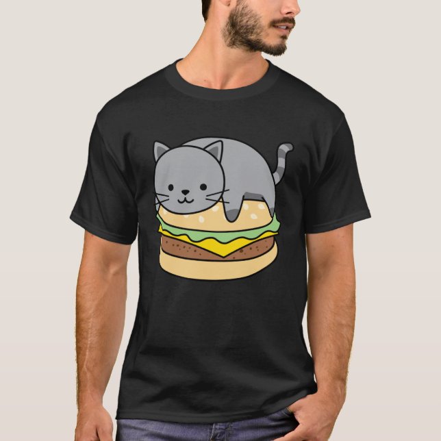 Cat Burger Cat Owner Fast Food Funny Cats Humorous T Shirt (Framsida)