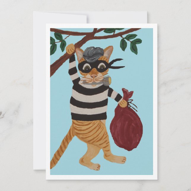 Cat Burglar Invitation Inbjudningar (Framsida)