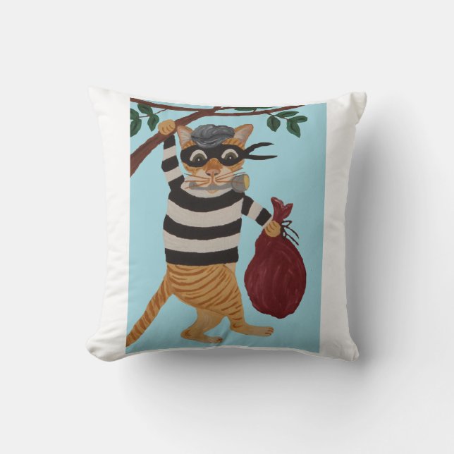 Cat Burglar Throw Pillow Kudde (Framsida)