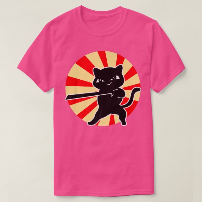 Cat Bushido Ronin Japanska Samurai (2) T Shirt (Design framsida)