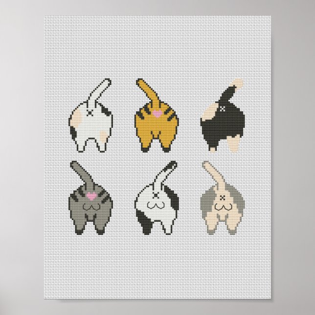 Cat Butt Funny Poster (Framsidan)