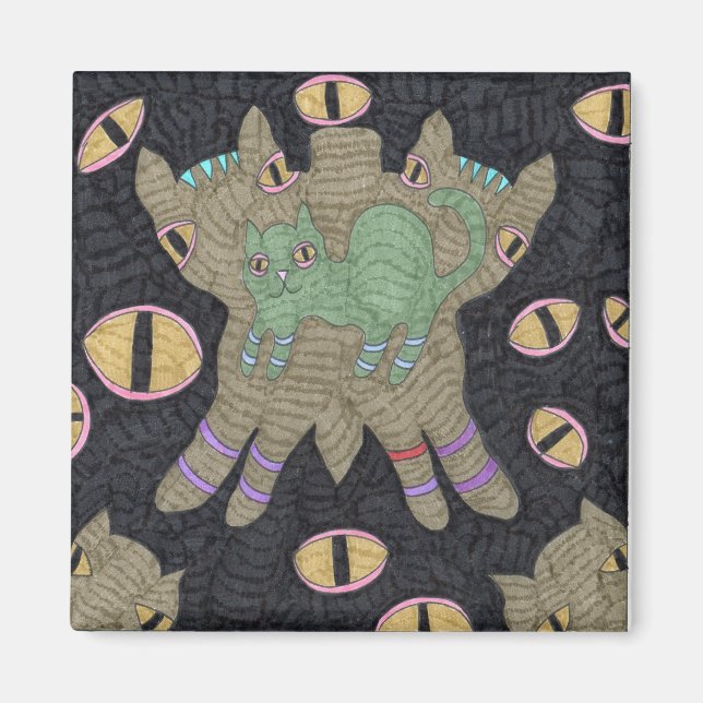 Cat Buutterfly med Ögon Magnet (Framsidan)