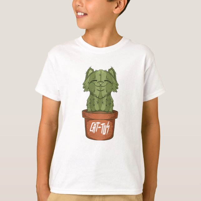 Cat Cactus T Shirt (Framsida)