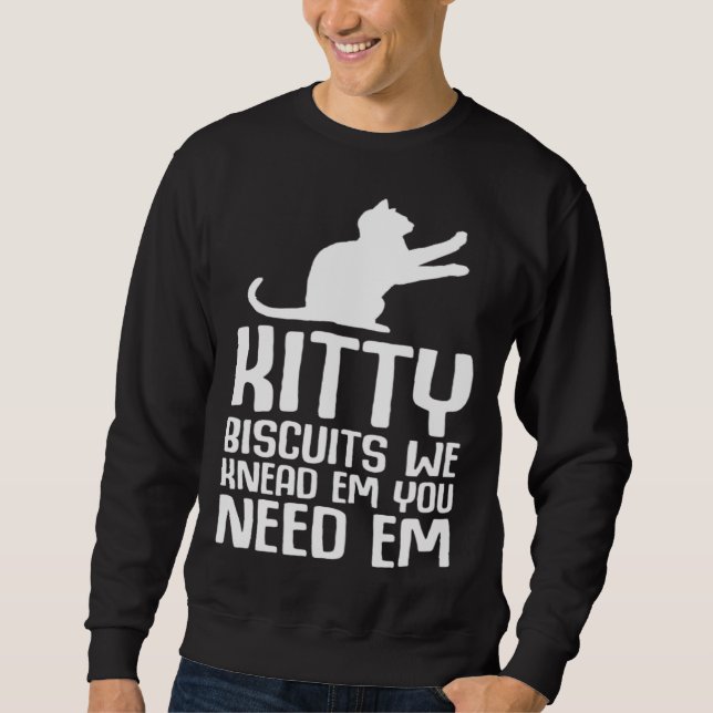Cat Cake  Baking Cat  Cat sweets Lång Ärmad Tröja (Framsida)