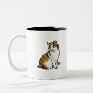 Cat Calico Tailless Två-Tonad Mugg