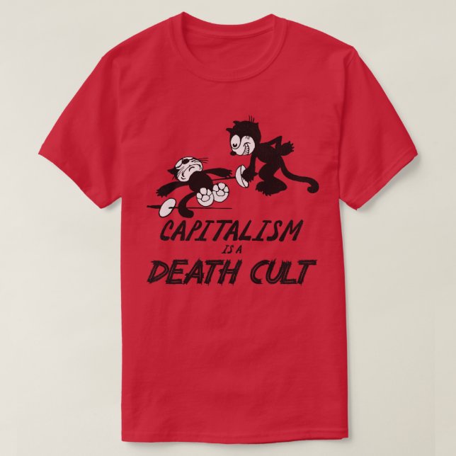 Cat Capitalism är en dödsstöt T Shirt (Design framsida)